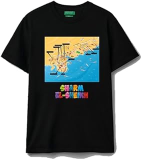 تي شيرت اسود 10 كم قصير مقاس عصري (3-6 سنوات).