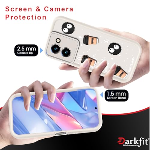 Image of Back Case Cover Compatible with Vivo T3x 5G | Cute Fun Cartoon Ball 3D Coffee Silicone Case | Body Protection | Camera Protection | Shock Proof | Color White | Pack of 1