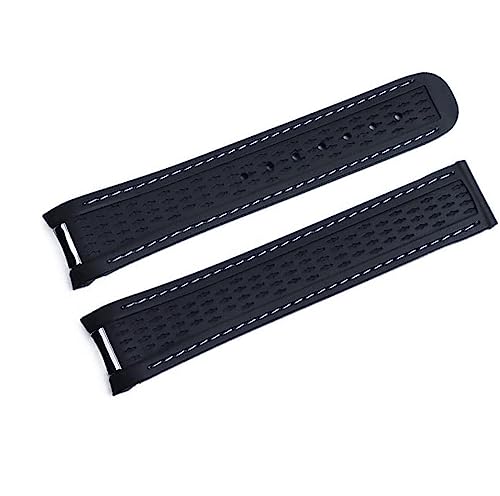 Bracelet en caoutchouc silicone 20mm à bout courbé premium