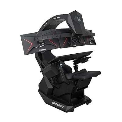 Imperatorworks EASECOMFY T2 Throne Computer Cockpit, Zero Gravity Chair Workstation,can Extend for 5 Monitors Support ultrawide 1 * 49" Option with Massage Function