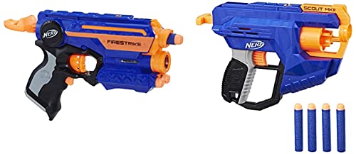 Image of Nerf N-Strike Elite Fire Strike Blaster, Ages 8 and Up, Multicolor & N-Strike Elite Scout MKII Blaster, for Kids Ages 8 and Up (Multicolour)
