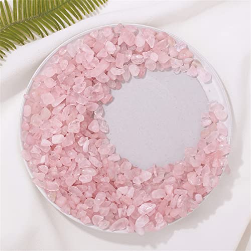 Image of 1lb Rose Quartz Aquarium Gravel Rocks Natural Tumbled Healing Crystal Chips Bulk Gemstones Tumbled Crushed Stones for Fountain Vase Filler Planters Decorative Fish Tank Potted Reiki Energy Balancing