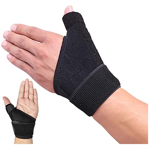 HiRui Wrist Brace Thumb Brace with Splints for Men and Women, Wrist Stabilizer Support for Carpal Tunnel Arthritis Sprains Tendonitis Recovery Pain Relief, Adjustable (Left Hand - One Size) Cover