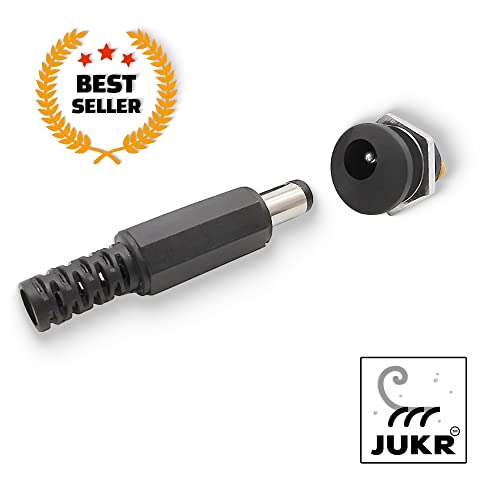 Image of Multipurpose Universal Output DC Adopter Jack (5.5 mm x 2.1 mm) Male PIN Female Socket Panel Mount 12V, 9V, 5V Power Supply Plug Connectors for Students DIY College Projects (5 Male + 5 Female)