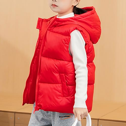 Boys Girls Puffer Vest Hooded Down Jacket Waistcoat Toddler Sleeveless Quilted Winter Coat Zip Up Lightweight Outwear2