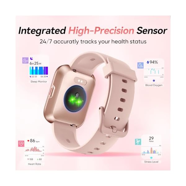 Fitpolo Smart Watches for Women, 1.8'' Alexa Built-in Fitness Tracker Watch with Bluetooth Calls, IP68 Waterproof, Heart Rate/Sleep/SpO2 Monitor, 110 Sports Modes Compatible with Android & iPhone - Image 7