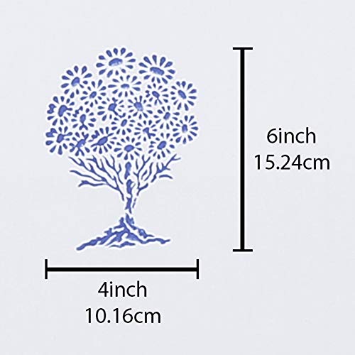 Image of LINENWALAS Cotton Curtains Set Of 2, Canvas Door Curtains For Home Decor, Hangs Elegantly With Back Loops (4.5Ft X 8 Ft, Blue Tree), Opaque, Back Tab Curtains