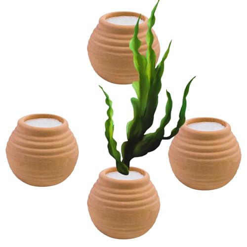 Image of 4 PCS Aquatic Plants Fixed Ring Set, Anti-Floating Ceramic for Fixing Water Plants Fish Tank Landscaping Ornaments Aquarium Decoration (Red)