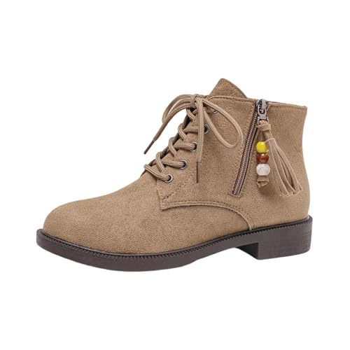 Bottines femme bout rond à perles mode chic avec zip et pompon