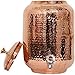 Ayurveda 100% Pure Copper Hammered Dispenser Water Pitcher, Container, Pot 8 Liter with 2 Tumbler & 1 Bottle Set