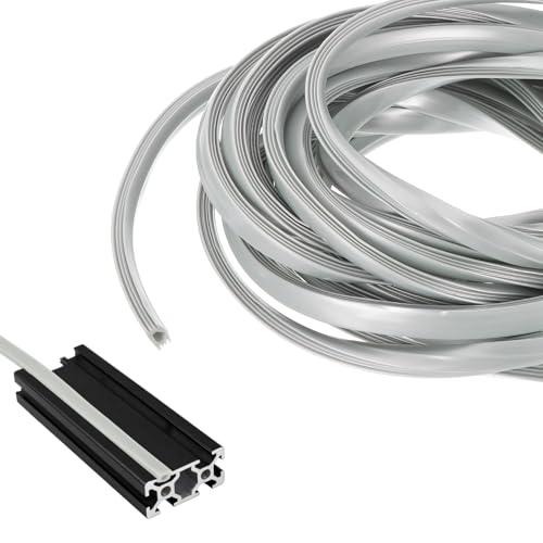 sourcing map 10m 32.8ft Aluminum Extrusion T Cover Flat Seal for 10mm Slot