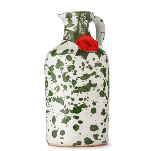 Tarro de Cerámica Verde con Aceite de Oliva Virgen Extra 250 ml | Prensado en Frío, Artesanal de Puglia, 100% Italiano • 13 di Ilaria