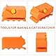 Lyreh Kartonschneider für Katzenkratzbretter, 3D-Gedruckte Kätzchenförmiges Manuell Katzenkratzbretter Kartonschneidewerkzeug mit Klinge Haustier Zubehör(Orange)