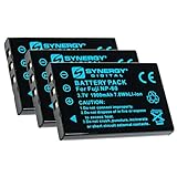 Synergy Digital Camera Batteries, Compatible with Samsung Digimax U-CA 505 Digital Camera, (Li-ion, 3.7V, 1900 mAh), Replacement for Fuji NP-60 Battery, Pack Includes: 3 x SDNP60 Batteries