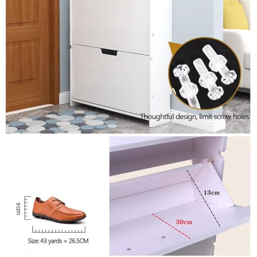 Meuble à chaussures mince avec portes rabattables pour petit espace - 7