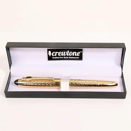 Image of 20641 Luxury Fountain Pen Golden Crafted Design Metal Body Iridium Nib with Ink Converter, Pen for Men & Women with High End Gift Box. (FINE NIB)