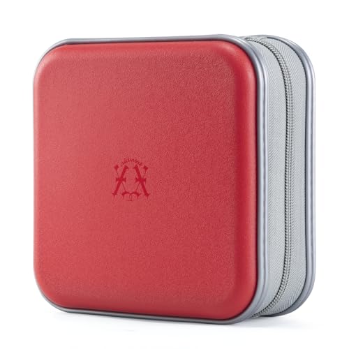 alavisxf xx Capa para CD, capa de plástico rígido para DVD com capacidade para 48 unidades, estojo portátil com zíper para CD, bolsa carteira grande de disco de armazenamento para carro, casa, viagem