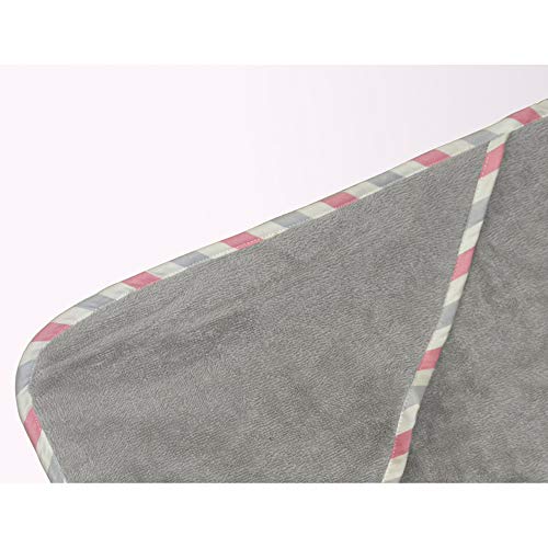 Image of Topwon Apron Baby Bath Towel Fleece Baby Washcloth with Bathing Glove Extra Large Hands Free Absorbent Hooded Towel (Grey)