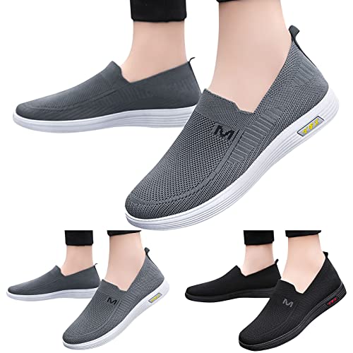 Fvowoh Slip On Shoes Men Men Shoes 20 Under Running Shoes Winter Cotton Shoes Plush Thickened Cotton Casual Shoes Suede For Men(A3-Grey,10) #TOP2