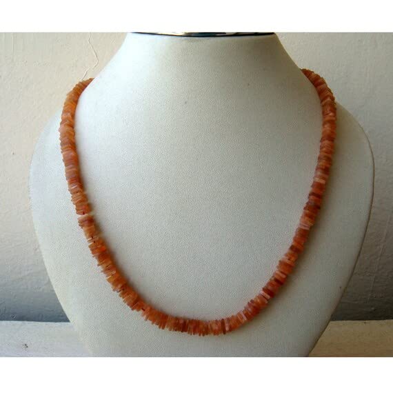 Pierre de lune orange Heishi 5mm pour enfiler vos colliers uniques