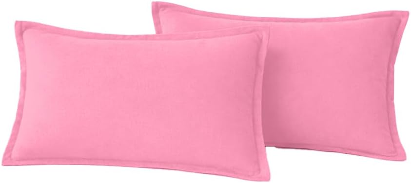 Native Fab Throw Pillow Covers 2 Pack, 12x20 Inches, 100% Cotton, Premium Quality, Breathable, Decorative Cushion Cases, Ideal for Bedroom, Valentines Day, Sofa, Modern Living Room, Baby Pink