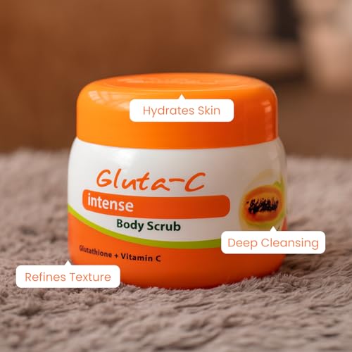 Generic Gluta-C Intense Body Scrub 250g – Deep Cleansing & Gentle Exfoliation with Vitamin C & Glutathione | Removes Rough Skin, Moisturizes & Rejuvenates