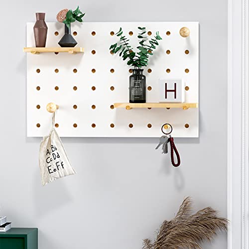 Couvercle boîte électrique décorative vide vertical avec panneau perforé bois et étagère - 7