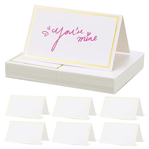 DOITOOL 40 Pezzi Cartellini Segnaposto per Tavolo con Oro per Matrimoni e Ricevimenti per Posto Ospiti e Etichette per