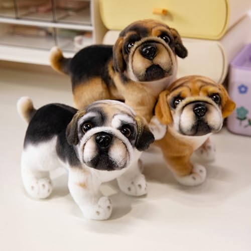 Xiyocadt 22cm Französische Bulldogge Kuscheltier,Niedlich Französische Bulldogge Stofftier,Simuliertes Tier Hund,Kindliche Gesellschaft Trost Stofftier Spielzeug Geschenke für Jungen Mädchen (Grau)