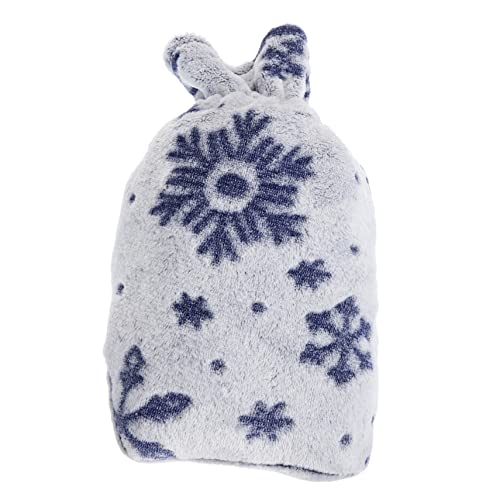 SKISUNO Wärmflasche Bezug Blau Mit Schneeflocken Muster Weicher Plüschbezug Flauschiger Handwärmer Schutzbezug Waschbar Für Lang Anhaltende Wärme Und Schonung Der Wärmflasche