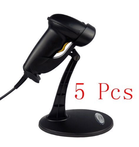 [5Pcs] Black Hands Free USB Automatic Scanning Barcode Bar-code Scanner Reader with Adjustable