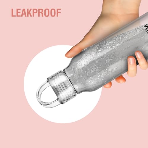 Image of MILTON Fashion 500 Pet water bottle, 430 ml|Tritan Plastic|Leak-Proof, BPA-Free, Sturdy Handle|Reusable Water bottle for fridge|Perfect for Office, Travel, Gym Tumbler Bottle for Men and Women, White