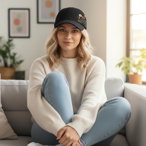 Gorra de béisbol floral unisex ajustable miniatura 4