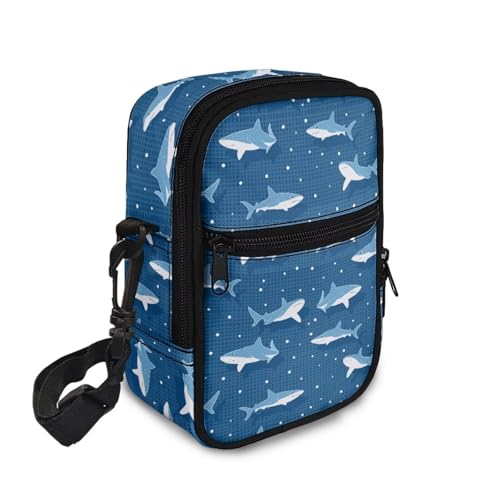 JoyLamoria Shark Sling Bag Blue Messenger Bag for Women