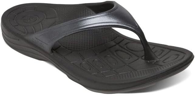 Aetrex Women's Fiji Orthopedic Arch Support Flip Flops - Water-Friendly Metatarsal Soft Toe Post Flip Flops Sandals