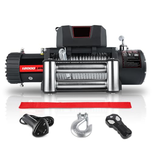 Winche Eléctrico de Recuperación 12000 lb 12V con Control Remoto