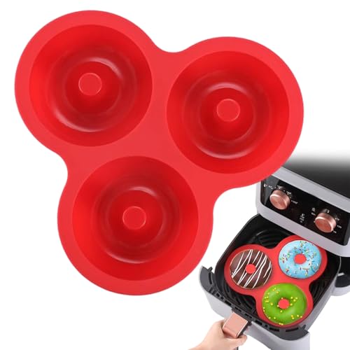 Genérico Molde de Silicona para Donuts | Bandeja De Silicona Resistente Al Calor - Molde De Rosquillas Para Air Fryer Y Hornear - Para Pasteles Bagels Snacks Cocina Desayuno Fiestas Cumpleaños