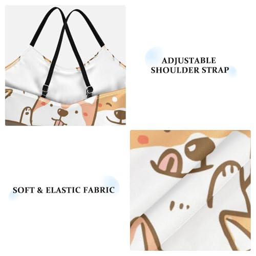 susiyo Girls One-Piece Swimsuits Pattern with Cute Shiba Inu Dog Bathing Suit Summer Beach Swimwear 3-10 Years2