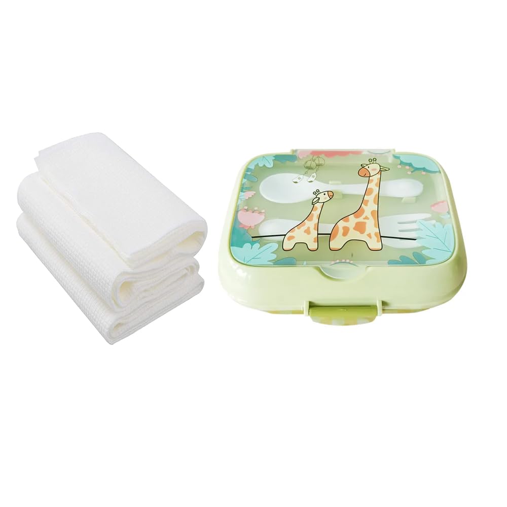 Back to School Combo pack (Lunch Box with Disposable Towel Pack of 3)-Giraffe