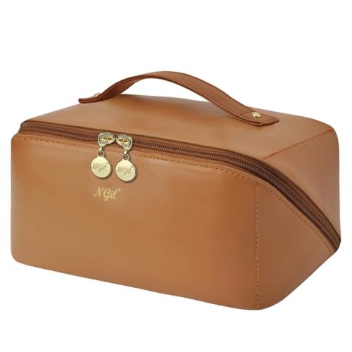 NGIL Travel Toiletry Bag, Brown, Large