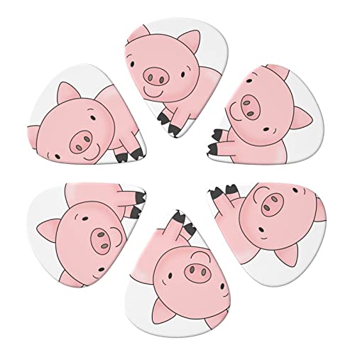 Cartoon Pig Lot de 6 médiators pour guitare acoustique, guitare électrique, basse, ukulélé – fins, moyens et épais. - Les Beatles, Paul McCartney, John Lennon, RIngo Starr, George Harrison Cartoon Pig Lot de 6 médiators pour guitare acoustique, guitare électrique, basse, ukulélé – fins, moyens et épais. – Image 5