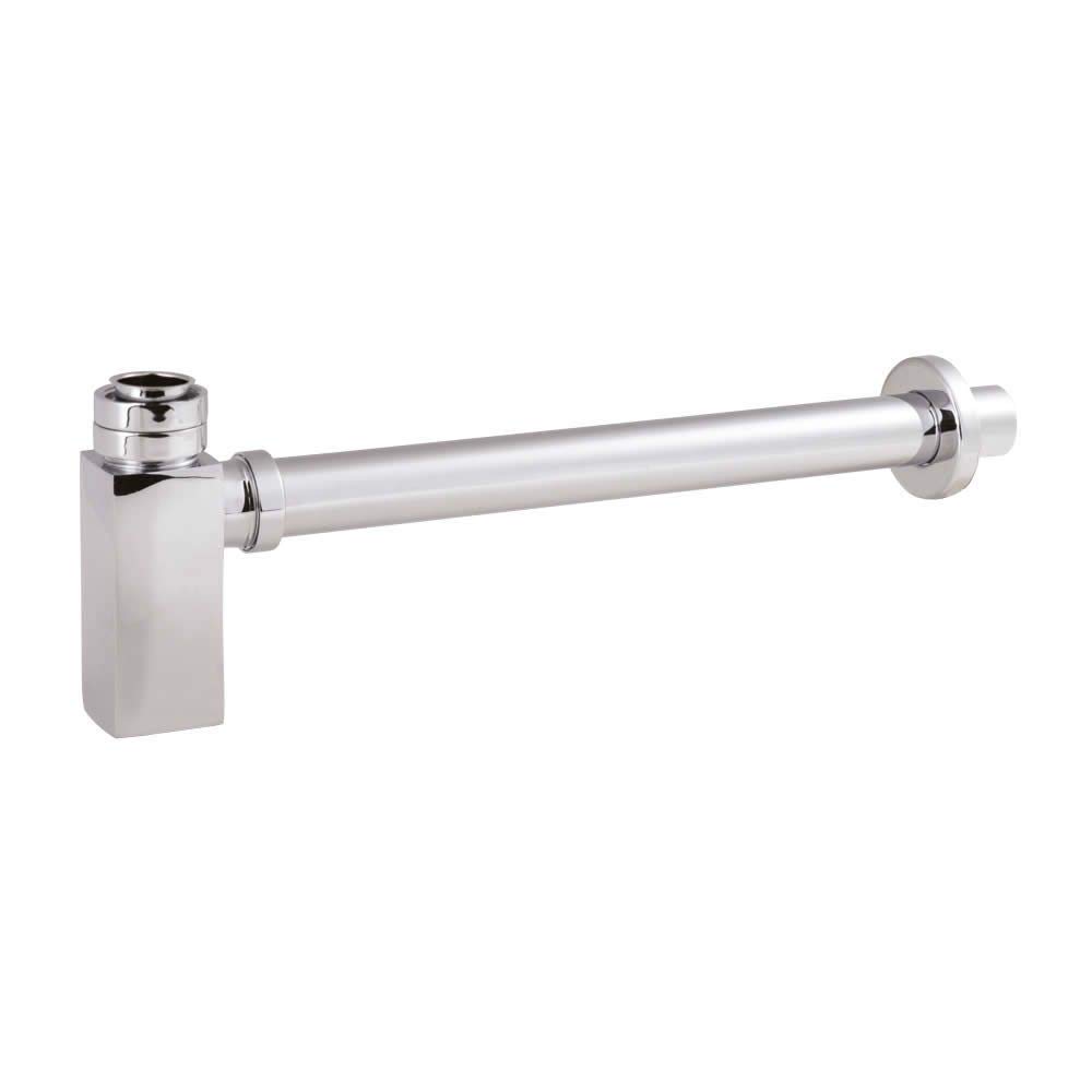Milano Silver Arvo Square Exposed Bottle Trap For Wall Hung Or Washstand Bathroom Basin - Chrome