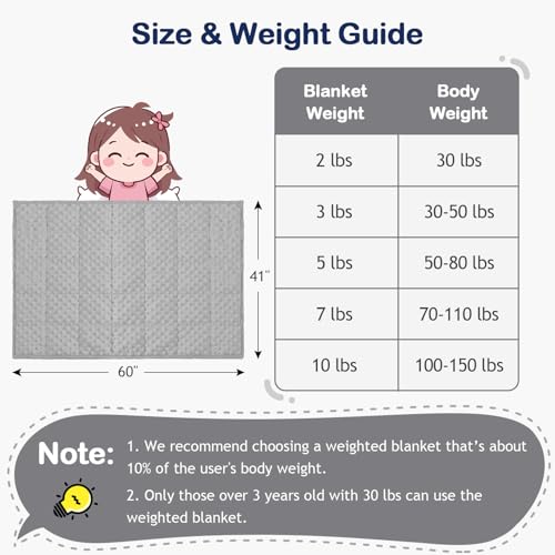 Image of Kivik Weighted Blanket 10lbs, Small Minky Dotted Blankets, Soft Heavy Blanket Throw, Machine Washable, 41 x 60 Inches Grey