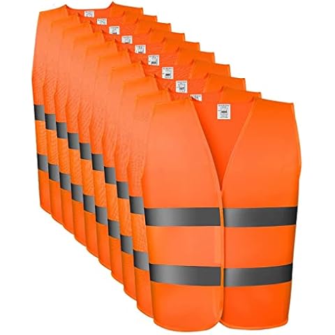 MAMIZO High Visibility Vest for Car Accident Vest Car Safety Vest Breakdown Vest 360° Visibility High Visibility Vest Set One Size Orange Cover