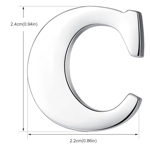 Image of HONEY BEAR Initial Alphabet Letter Lapel Pins Collar Badge Brooches for Mens /Womens Shirt Dress Decoration Silver