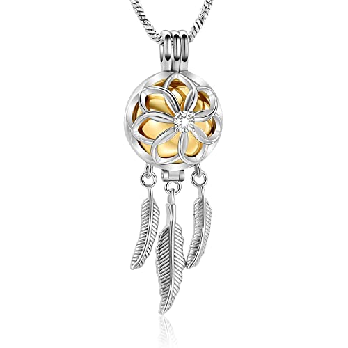Bijoux pour les cendres avec mini boule et pendentif de crémation en acier inoxydable