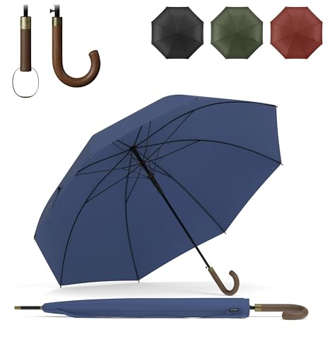 Sapor Design Parapluie anti-tempête automatique coupe-vent,Taille XXL,Grand et stable pour 2 personnes,Pour homme et femme,Parasol de golf de voyage, bleu foncé, XXL