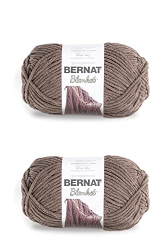 Image of Bernat Blanket Yarn Super Bulky Soft Chenille Yarn Taupe 2-Pack