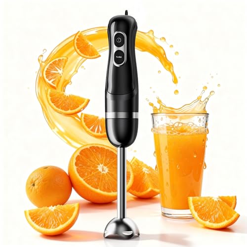 Immersion Blender Handheld, Corded Electric Blenders Portable Stick Mixer with 2 Mixing Speed and Stainless Steel Blades Emulsifier for Effortless Blending Soup, Smoothies, Puree or Baby Food image 2
