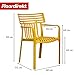 Floordirekt Gartenstuhl Sitwell mit Armlehnen – stapelbarer Designstuhl, gelb, wetterfest & UV-beständig, belastbar bis 200 kg, für Balkon, Terrasse & Garten